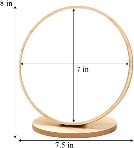 Vista 2 de Aestivate Espejo de mesa compacto redondo - Marco de madera de pie, rotación de 90 grados para maquillaje y cosmética