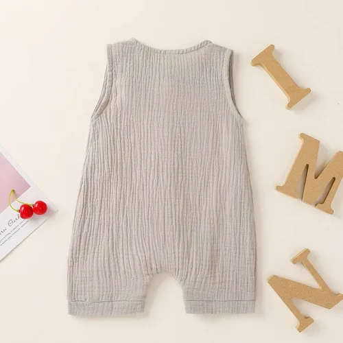 Vista 3 de Cecobora Conjunto de ropa de algodón y lino para bebés recién nacidos y niñas