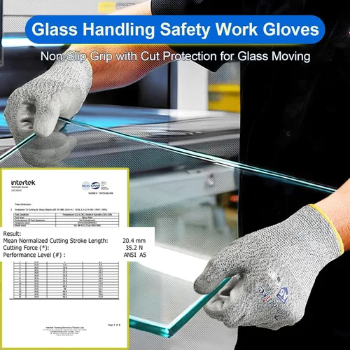 Vista 2 de Dowellife Guantes de trabajo resistentes a cortes Nivel 5 para hombres y mujeres, guantes de jardinería transpirables recubiertos de PU, agarre