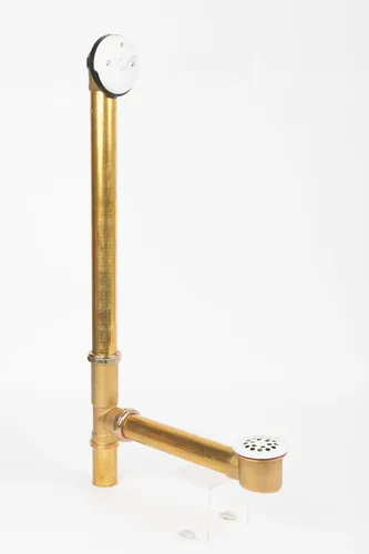 Vista 11 de Fine Fixtures Drenaje de ducha para bañera, tubo de latón calibre 20, kit de drenaje de desbordamiento de palanca de viaje, bronce antiguo