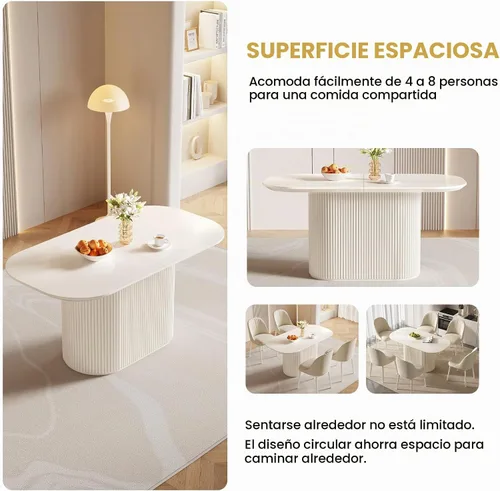 Vista 7 de Juego de mesa de comedor ovalada de 62.99 pulgadas para 4, juego de mesa de cocina de 5 piezas, mesas de comedor modernas con 4 sillas para cocina
