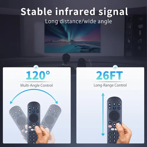 Vista 4 de Reemplazo para control remoto de voz del reproductor de caja de transmisión Xumo TV Element, compatible con Element 65” 4K UHD HDR Xumo TV E500AC65C