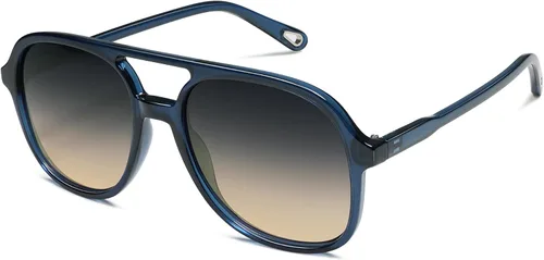 Vista 6 de SOJOS Gafas de sol de aviador polarizadas retro para mujer SJ2174 Tortuga ámbar/marrón