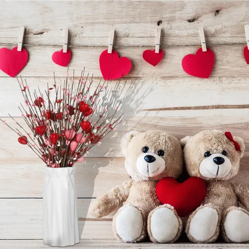 Vista 6 de Lyrow 24 tallos artificiales de bayas para el día de San Valentín, ramas en forma de corazón, ramas para primavera, día de la madre, Navidad, boda