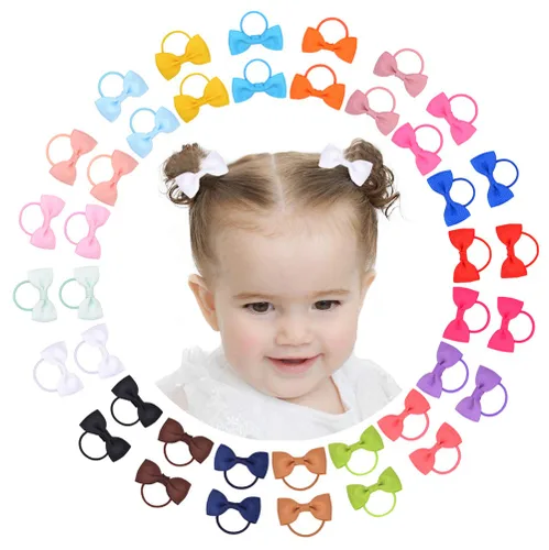 Vista 12 de 40 lazos para el pelo de 2 pulgadas para bebés y niñas, mini boutique, cinta elástica para el cabello, accesorios para niños pequeños