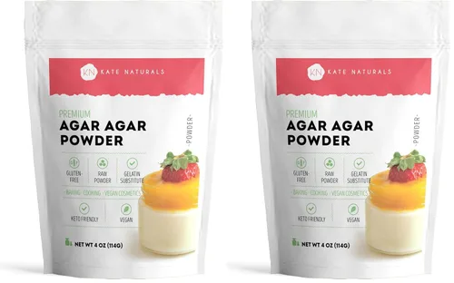 Vista 7 de Kate Naturals Polvo de agar agar para cocinar y platos de Petri. Polvo sustituto de gelatina vegana sin sabor para hojas de gelatina y halal
