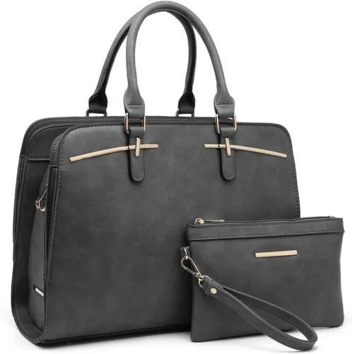 Vista 24 de Dasein - Juego de bolso y monedero para mujer, set de 2 piezas con 3 compartimentos, bolso con asa superior y correa para el hombro