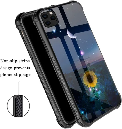 Vista 4 de ZHEGAILIAN Funda compatible con iPhone 11 Pro Max, funda protectora antideslizante de poliuretano termoplástico suave con cuatro esquinas reforzadas