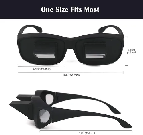Vista 4 de Flammi Lazy Glasses - Gafas de Prisma Horizontales para Leer/Ver la Televisión Acostado