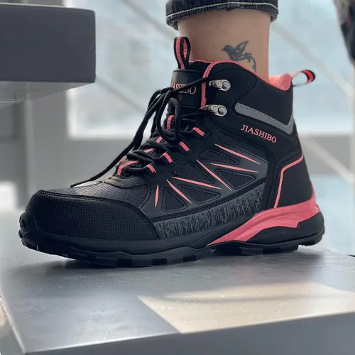 Vista 5 de Botas de trabajo con punta de acero para mujer, botas de trabajo aisladas, zapatos de punta de acero, botas de construcción cómodas, botas