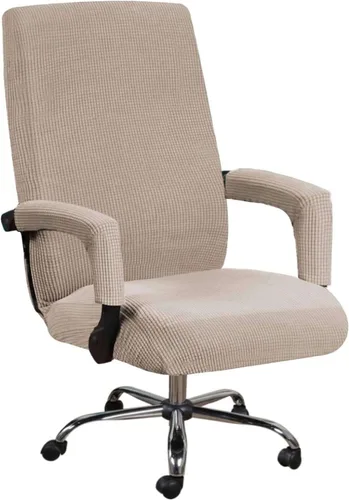 Vista 16 de Fundas de elastano para silla de oficina, fundas elásticas para silla de oficina de computadora, fundas giratorias a cuadros con cremalleras