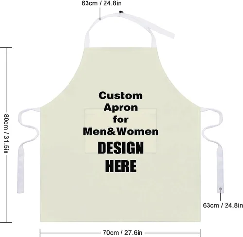 Vista 8 de Delantales personalizados para mujeres y hombres, delantal personalizado con logotipo de texto fotográfico, delantales de cocina personalizados