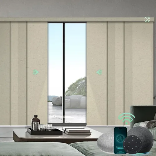 Vista 16 de Yoolax Persianas de puerta corredera inteligentes XL personalizadas, persianas motorizadas compatibles con Alexa, persianas de tela opacas Basalto