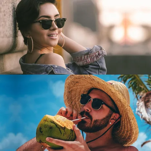 Vista 2 de Joopin Vintage Sunglasses Half Frame Sun Glasses Polarized UV Protection Browline Shades for Women Men