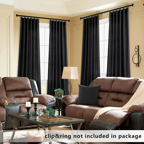 Vista 46 de KOUFALL Juego de 2 cortinas de puerta francesa, cortinas de lino para puerta/ventana, cortina transparente boho para cristal lateral delantero