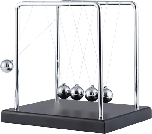 Vista 7 de Newtons Cradle - Bolas de equilibrio con base negra, adorno de escritorio para oficina en casa