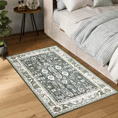 Vista 15 de FairOnly Alfombra bohemia lavable de 2 x 6 pies, estilo vintage, envejecida, tribal, antideslizante, no desprende pelusa, suave, plegable, alfombra