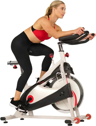 Vista 7 de Sunny Health & Fitness Stationary Exercise Bike Machine w/ Adjustable Cushion Seat & Multi-Grip Handlebar, Indoor Cycling Equipment for Home Cardio