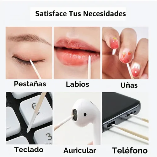 Vista 4 de 1600pcs 2.75 pulgadas de algodón puntiagudo de precisión Microblading algodón con punta 2.75 pulgadas (paquete de 1600)