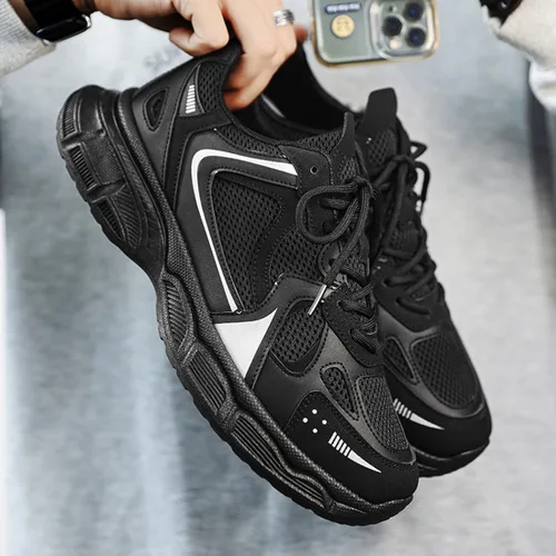 Vista 5 de EFSGD Zapatos deportivos para correr para hombre, transpirables, para caminar, tenis cruzados, con amortiguación de aire, ligeros, a la moda