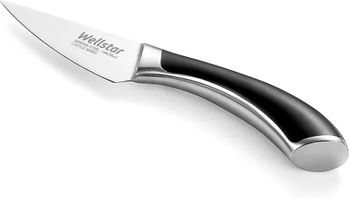 Vista 2 de WELLSTAR Cuchillo de pelar, cuchillo de pelar frutas de borde fino de 3.5 pulgadas con hoja forjada de acero inoxidable alemán súper afilada y mango