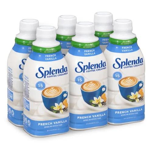 Vista 17 de SPLENDA Crema de café de vainilla francesa baja en calorías, sin azúcar, botella de 8 onzas líquidas