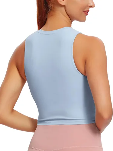 Vista 2 de Natural Feelings - Sujetadores deportivos sin mangas, con relleno extraíble, para mujer ombligueras para yoga, entrenamiento, correr
