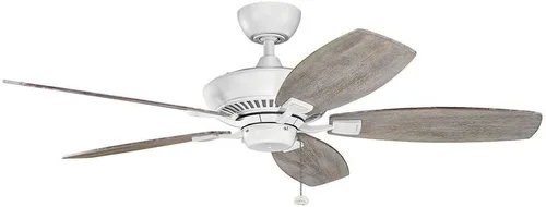 Vista 4 de Kichler Canfield Ventilador de techo de 52 pulgadas sin luz, diseño industrial vintage de 5 aspas para dormitorio, cocina, sala de estar, acabado