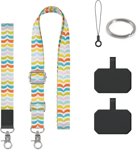 Vista 8 de Cordón para teléfono celular, correa cruzada para teléfono, correa de muñeca, cordones para llaves, correas de hombro ajustables universales