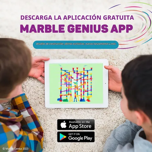 Vista 5 de Marble Genius Juego de accesorios para carreras de mármol de saltos y columpios - STEM
