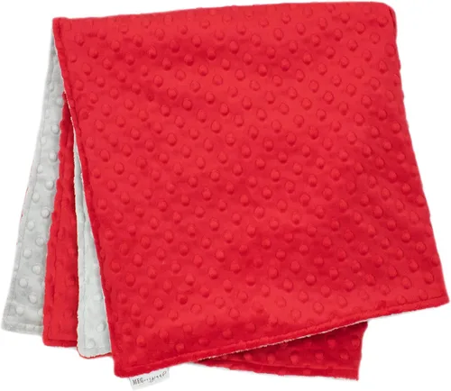 Vista 3 de MEG ORIGINAL Minky Dot - Manta para bebé, color rojo y gris