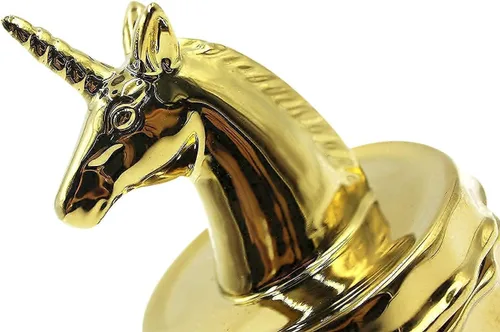 Vista 5 de Mossty - Joyero dorado con diseño de unicornio para baño, soporte para anillos de porcelana, organizador de aretes, estuche de almacenamiento