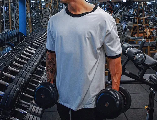Vista 6 de Camisetas de entrenamiento de manga corta de gran tamaño, hipster, holgadas, para gimnasio, baloncesto, hip-hop, estilo callejero, camisetas