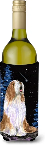 Vista 99 de Caroline's Treasures SS8447CC Starry Night English Bulldog - Enfriador para latas o botellas, lavable, funda plegable con aislamiento para bebidas
