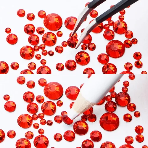Vista 6 de Massive Beads Más de 6800 unidades de diamantes de imitación termoadhesivos de vidrio con parte trasera plana de 5 tamaños mixtos para hacer Mezcla