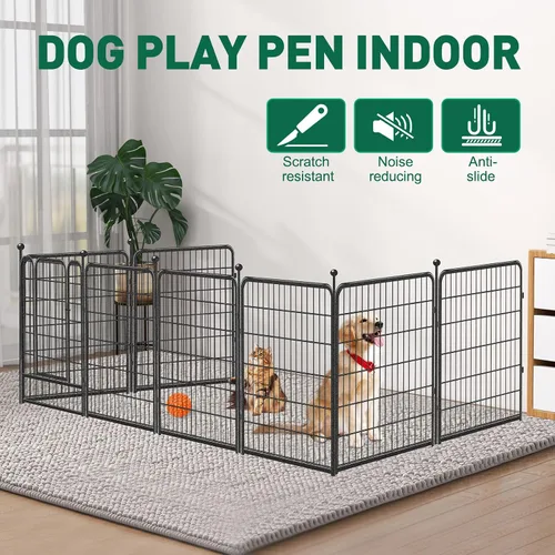Vista 3 de VISCOO - Corralito para perros al aire libre, 8 paneles de 40 pulgadas de metal de alta resistencia Pet Fence for Large/Medium/Small Dogs, with