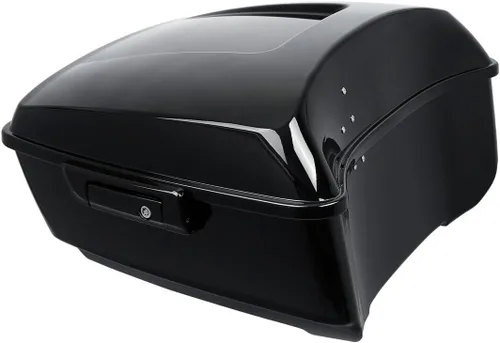 Vista 26 de XMT-MOTO King Tour Trunk + almohadilla de respaldo envolvente+estante de montaje negro+accesorios de acoplamiento para Harley Touring Road King Road