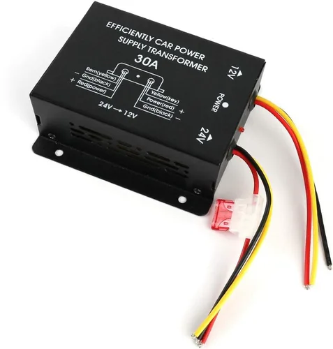 Vista 6 de Plplaaoo Convertidor descendente de 24V a 12V 30A - Convertidor de fuente de alimentación CC de 24 V a 12 V - Convertidores CC de alta corriente