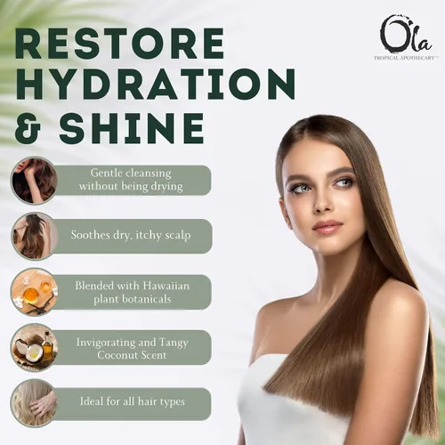 Vista 4 de Champú orgánico de coco Ola - 8 fl oz