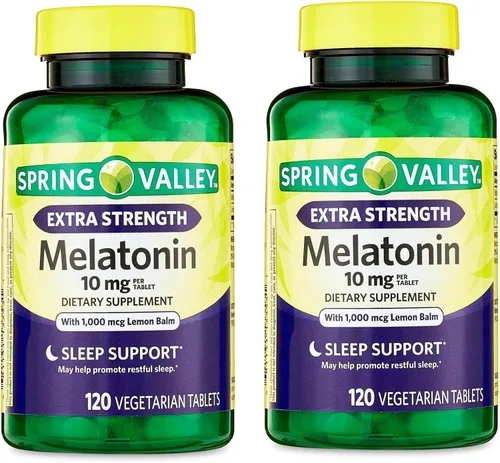 Vista 7 de Melatonina extra fuerte de 10 mg con bálsamo de limón – 120 tabletas vegetarianas, suplemento de melatonina de alta potencia para adultos, apoyo