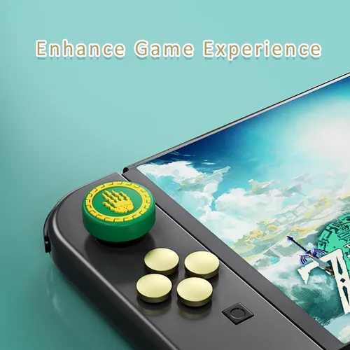 Vista 5 de PERFECTSIGHT Silicone Joycon Thumb Grip Caps, Joystick Cover Compatible with Nintendo SwitchOLEDSwitch Lite,4PCS (Sword Hand-D)