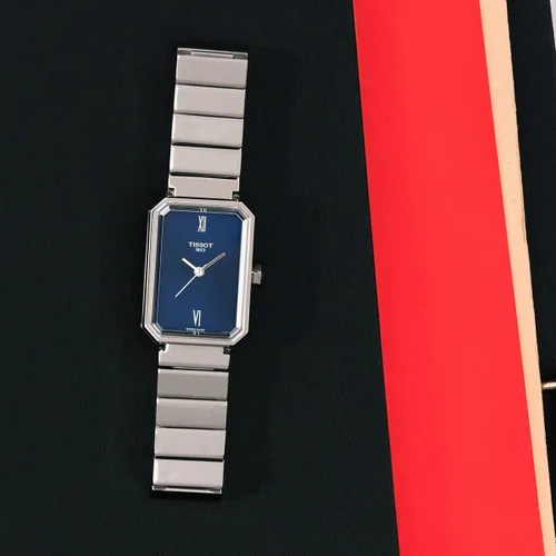 Vista 7 de Tissot SRV, Reloj suizo de cuarzo para mujer, caja de acero inoxidable, esfera azul, T1601101104300