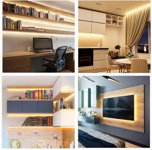 Vista 5 de Yi Lighting - Kit de iluminación para debajo del gabinete, tira de luces LED flexibles con control remoto para cocina, armario, escritorio, monitor