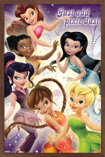 Vista 17 de Trends International Disney Tinker Bell - Póster de pared de hadas, 14.725 x 22.375 pulgadas, versión enmarcada de madera de granero Versión