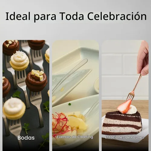 Vista 6 de Restaurantware - Mini tenedor de plástico negro, 4 pulgadas, 100