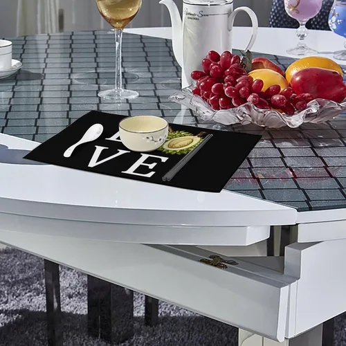 Vista 4 de I Love Durian Placemats Set of 6 Resistant Table Mats Washable Place Mats for Dinner Party Table Decoration