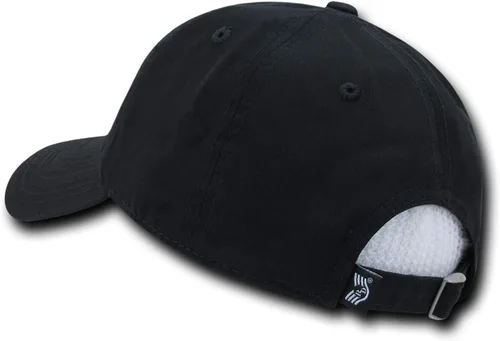 Vista 2 de Gorra de béisbol de algodón con bandera estadounidense bordada, talla única , Negro