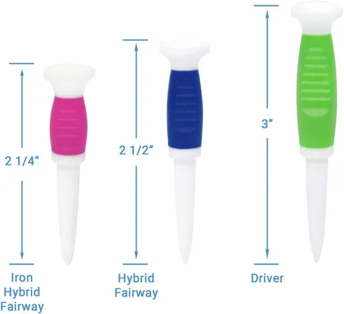 Vista 2 de FlexTee - Camisetas de golf flexibles (paquete de 8), prácticamente irrompibles, mayor distancia, precisión, menos resistencia (colores surtidos)