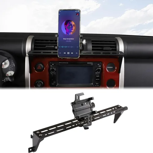Vista 10 de Soporte para teléfono de automóvil compatible con Toyota FJ Cruiser 2007-2021+, soporte para panel de instrumentos, soporte para teléfono celular