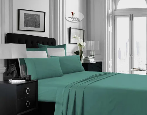 Vista 26 de Tribeca Living Juego de sábanas de microfibra cepillada de 3.33 oz/m², bolsillo extra profundo para colchones de hasta 21 pulgadas, enfriamiento